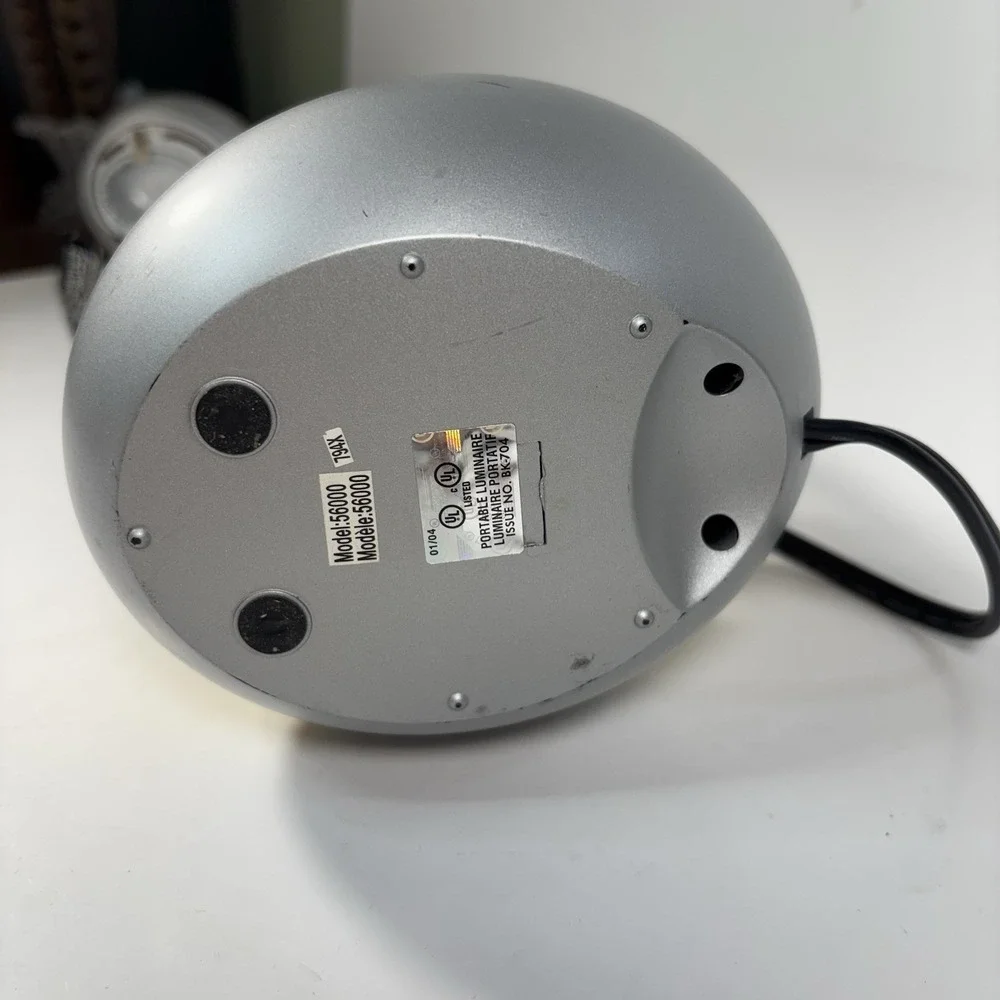 Vintage Yellow Silver Grey Desk Lamp Futuristic UV Filter 001 Space Age